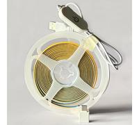 RYE Bande lumineuse LED COB alimentée par USB de 1 m 5 V avec interrupteur mémoire à intensité variable et long câble d'extension, blanc froid 6000 K, 400 LED pour rétroéclairage de moniteur TV