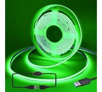 RYE bande lumineuse LED COB TV USB 2M 5V,Verte Dimmable,Autocollant Ruban led flexible pour Contexte télévisuel,miroir,Escalier,Chambre,Cuisine bricolage éclairage avec d'un contrôleur