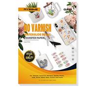 Ryebme Papier décalcomanie Transparent, 25 Feuilles Waterslide Decal Papier Transfert à l’Eau pour Laser, Décalcomanie Premium Taille A4 Imprimables pour Bougie, Céramique, Verre, Plastique