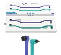 RYERCAT Lot de 2 brosses à dents double face pour chat - Brosse à dents pour chaton avec micro tête pour s'adapter à la bouche du chat/chaton - Fournitures de soins dentaires pour chat - Brosse à
