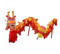 Rygcrud Accessoires pour Costumes De Danse du Dragon, Danse du Dragon en Soie Chinoise pour 3/4/6/8/11 Joueurs Nouvel an Spectacle Activités Sportives en Plein Air(Rosso,3M/9.8 FT)