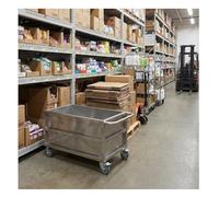 Rygcrud Acier Inoxydable Chariot Utilitaire, Chariot De Manutention À Usage Intensif - Réservoir De Stockage De Grande Capacité - Transport du Linge, Collecte des Récoltes(60x40x50cm)