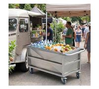 Rygcrud Acier Inoxydable Chariots De Rue, Évier Professionnel - Réservoir d'eau De Grande Capacité pour La Cuisine, La Transformation Alimentaire, L'atelier(120x60x70cm)