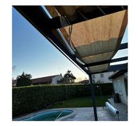 Rygcrud Auvents Voile, Toile De Protection Solaire pour Pergola Extérieure, Toit De Pergola Canopy - Tissu en Bandes avec Œillets Blocage UV pour Terrasse De Jardin(1x5m(39.4" x16.4'))