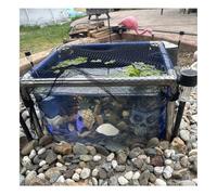 Rygcrud Bassin Hors Sol, Piscine pour Tortues dans Le Jardin, Bassins D'élevage De Poissons avec Fenêtre D'observation, Revêtement en PVC Et Structure en Acier, Facile À Assembler.(50x40x30cm)