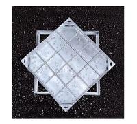 Rygcrud Couvercle De Regard Encastré en Acier Inoxydable pour Rues, Couvercle De Fosse Septique Carré pour Trottoir Extérieur, avec Crochet De Levage, Dissimulé(80x80x5 cm)