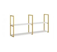 Rygcrud Étagères Flottantes pour Mur, Étagère À Livres Rangement pour Salon Ou Chambre Coucher, pour Exposer des Figurines, Bougies, Huiles Essentielles Petites Horloges(White-2-tier,120x28cm)