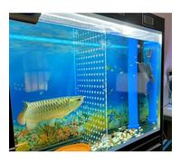 Rygcrud Kit De Cloison pour Aquarium en Acrylique, Panneau De 5 mm D'épaisseur avec Ventouses, Séparateur pour Aquarium Destiné Aux Combats, pour Diviser l'espace(64x55cm)