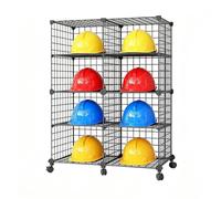 Rygcrud Supports pour Casques Chantier pour Le Rangement Tous Types Casques | Empilables Organisateur Étagère De Présentation Sur Roulettes Pour Chantiers, Garages, Ateliers Ou Sites De Travail