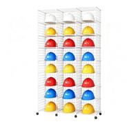 Rygcrud Supports pour Casques Chantier pour Le Rangement Tous Types Casques | Empilables Organisateur Étagère De Présentation Sur Roulettes Pour Chantiers, Garages, Ateliers Ou Sites De Travail