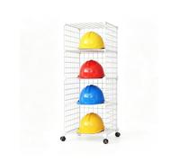 Rygcrud Supports pour Casques Chantier pour Le Rangement Tous Types Casques | Empilables Organisateur Étagère De Présentation Sur Roulettes Pour Chantiers, Garages, Ateliers Ou Sites De Travail