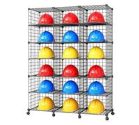 Rygcrud Supports pour Casques Chantier pour Le Rangement Tous Types Casques | Empilables Organisateur Étagère De Présentation Sur Roulettes Pour Chantiers, Garages, Ateliers Ou Sites De Travail