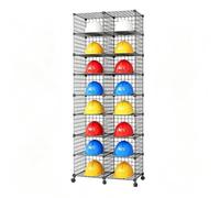 Rygcrud Supports pour Casques Chantier pour Le Rangement Tous Types Casques | Empilables Organisateur Étagère De Présentation Sur Roulettes Pour Chantiers, Garages, Ateliers Ou Sites De Travail