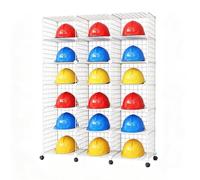 Rygcrud Supports pour Casques Chantier pour Le Rangement Tous Types Casques | Empilables Organisateur Étagère De Présentation Sur Roulettes Pour Chantiers, Garages, Ateliers Ou Sites De Travail