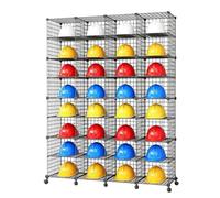 Rygcrud Supports pour Casques Chantier pour Le Rangement Tous Types Casques | Empilables Organisateur Étagère De Présentation Sur Roulettes Pour Chantiers, Garages, Ateliers Ou Sites De Travail