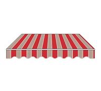 Rygcrud Tissu de rechange imperméable à rayures pour auvents manuels, fenêtres et portes, protection solaire (rouge, 3 x 2,5 m)