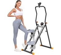 RYGEO Stepper d'escalier pour la maison, machine de grimpeur verticale améliorée pour entraînement complet du corps, grimpeur d'exercice cardio pliable compact, résistance réglable pour guidon et