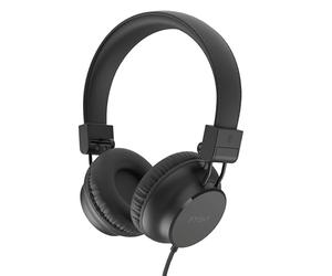 RYGHT - R484307 - NIMA - Casque filaire - Son stéréo clair et profond - Pliable et léger, microphone intégré, oreillettes rembourrés - Câble de 1,2 mètres - Noir