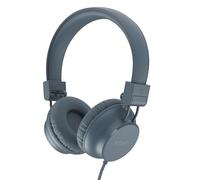 RYGHT Casque filaire NIMA - Son stéréo, micro intégré, pliable, oreillettes rembourrées - Gris/Bleu