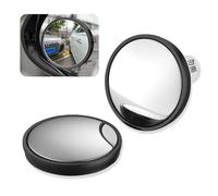RYHHH 2 Pièces Rétroviseur d'Angle Mort, 360° Réglable Rétroviseur Convexe Grand Angle à Ventouse,HD Étanche Convexe, Élargit Vision Parfait,Mirror Universel Angle Mort,Pour Tous Les Voitures .Noir