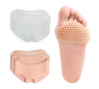 RYHHH Semelles Coussinet, Coussinets Métatarsiens, Coussin de Protection de Pointe de Pied, Demi Semelle Silicone Avant Pied pour Convient Aux Talons Hauts et Aux Baskets, 2 Pairs(Couleur Peau, Blanc)