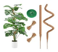 RYHX 2 Pack Monstera Tuteur,120cm Tuteur en Coco,Tuteur Flexible en Mousse pour Monstera avec Accessoires,Tuteur en Fibre de Coco pour Plantes Grimpantes Indoor