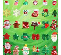 RYIRXI 30 Pièces Figurine Noel Miniature Decoration 2 Tailles, Petit Personnage Sujet de Noel Resine Deco Ornement Décoration Cadeau Mini Pere Noël Sapin Bonhomme de Neige Étoile