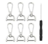 Rylae 6 PCS Crochet à Pivot Detachable, Anneaux D Pivotants Amovibles Argent, avec Tournevis pour Accessoires DIY Sacs Bandoulière Sacs à Main