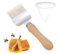 Rylae Outils D'apiculteur, Abeille Fourche à Désoperculer, avec Filtre en Nylon à 100 Mailles, Grattoir en Nid D'abeille, pour Apiculteurs Professionnels et Amateurs