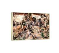 RYLJCZ Albert Bloch Célèbre reproduction d'art mural- (Forgotten Garden) - Impressions sur toile abstraites- Images d'art mural pour la décoration du salon(60x80cm(23.7x31.5in/Cadres à champagne)