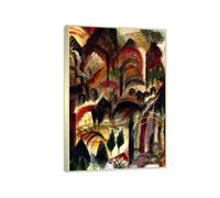 RYLJCZ Albert Bloch Célèbre reproduction d'art mural- (Mountain Tunnel) - Impressions sur toile abstraites- Images d'art mural pour la décoration du salon(30x45cm(11.8x17.7in)/Cadres à champagne)