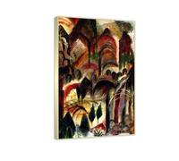 RYLJCZ Albert Bloch Célèbre reproduction d'art mural- (Mountain Tunnel) - Impressions sur toile abstraites- Images d'art mural pour la décoration du salon(30x48cm(11.8x18.8in)/Cadres à champagne)