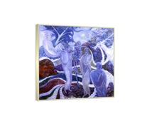 RYLJCZ Albert Bloch Célèbre reproduction d'art mural- (Summer Night) - Impressions sur toile abstraites- Images d'art mural pour la décoration du salon(70x70cm(27.6x27.6in)/Cadres à champagne)