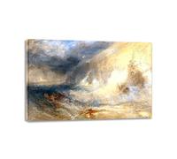 RYLJCZ Célèbre impression d’art de Turner - Land’s End. Reproduction de peintures à l'huile. Tableau abstrait sur toile pour décoration de salon, 40 x 60 cm (15,8 x 23,7) Sans cadre