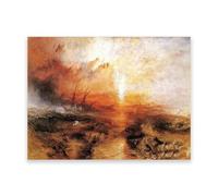 RYLJCZ Célèbre impression d’art de Turner - Navire négrier. Reproduction de peintures à l'huile. Tableau abstrait sur toile pour décoration de salon, 50 x 65 cm (19,7 x 25,6) Sans cadre