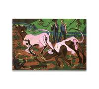 RYLJCZ Ludwig Kirchner (Cattles in the Spring) Reproductions d'œuvres d'art célèbres - Impressions sur toile abstraites - Tableaux décoratifs pour le salon(50x70cm(19.7x27.5in)/sans cadre)