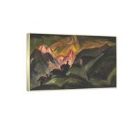 RYLJCZ Ludwig Kirchner (Moon Light) Reproductions d'œuvres d'art célèbres - Impressions sur toile abstraites - Tableaux décoratifs pour le salon(40x60cm(15.8x23.7in)/Cadres à champagne)