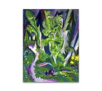 RYLJCZ Ludwig Kirchner (Mountain Forest) Reproductions d'œuvres d'art célèbres - Impressions sur toile abstraites - Tableaux décoratifs pour le salon(55x77cm(21.6x30.3in)/sans cadre)