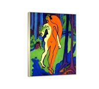 RYLJCZ Ludwig Kirchner (Orange and Yellow) Reproductions d'œuvres d'art célèbres - Impressions sur toile abstraites - Tableaux décoratifs pour le salon(60x84cm(23.7x33.0in/Cadres à champagne)