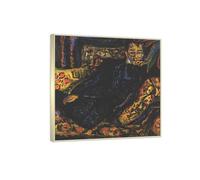 RYLJCZ Ludwig Kirchner (Portrait of Hans Frisch) Reproductions d'œuvres d'art célèbres - Impressions sur toile abstraites - Tableaux décoratifs pour le salon(70x70cm(27.6x27.6in)/Cadres à champagne)