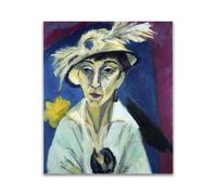 RYLJCZ Ludwig Kirchner (Sick Woman) Reproductions d'œuvres d'art célèbres - Impressions sur toile abstraites - Tableaux décoratifs pour le salon(70x85cm(27.6x33.4in)/sans cadre)