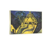 RYLJCZ Ludwig Kirchner (Staberhof Farm) Reproductions d'œuvres d'art célèbres - Impressions sur toile abstraites - Tableaux décoratifs pour le salon(60x80cm(23.7x31.5in/Cadres à champagne)