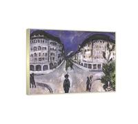 RYLJCZ Ludwig Kirchner (Street at Stadtpark) Reproductions d'œuvres d'art célèbres - Impressions sur toile abstraites - Tableaux décoratifs pour le salon(70x90cm(27.6x35.4in)/Cadres à champagne)