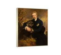 RYLJCZ Peinture murale célèbre- (Portrait of Henry) by Thomas Gainsborough- Reproductions sur toile- Tableaux pour la décoration du salon(60x80cm(23.7x31.5in/Cadres à champagne)