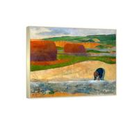 RYLJCZ Reproduction de peintures à l'huile de Paul Sérusier- Bretons on the Moor- Paysage vintage- Toile murale pour la maison et le bureau 55x66cm(21.6x25.9in Cadres champagne