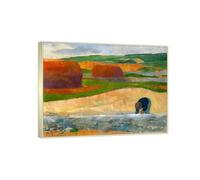 RYLJCZ Reproduction de peintures à l'huile de Paul Sérusier- Gatherers- Paysage vintage- Toile murale pour la maison et le bureau 30x40cm(11.8x15.7in) Cadres champagne