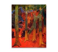 RYLJCZ Reproduction de peintures à l'huile de Paul Sérusier- Le feu dans la forêt- Paysage vintage- Toile murale pour la maison et le bureau 30x40cm(11.8x15.7in) Sans cadre