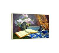 RYLJCZ Reproduction de peintures à l'huile de Paul Sérusier- Livres et lilas- Paysage vintage- Toile murale pour la maison et le bureau 50x70cm(19.7x27.5in) Cadres champagne