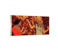 RYLJCZ Reproduction de peintures à l'huile de Paul Sérusier- Scene- Paysage vintage- Toile murale pour la maison et le bureau 40x80cm(15.8x31.5in) Cadres champagne
