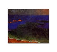 RYLJCZ Reproduction de peintures à l'huile de Paul Sérusier- Sunset- Paysage vintage- Toile murale pour la maison et le bureau 70x90cm(27.6x35.4in) Cadres champagne